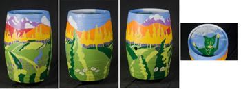 Landscape Wine Barrel Art 