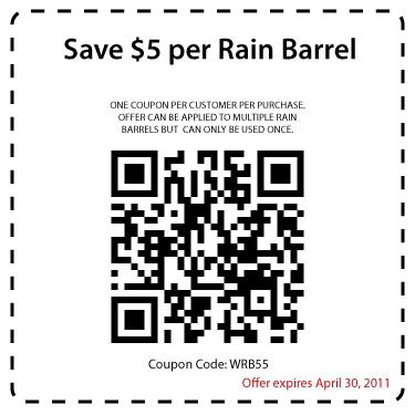 $5 off per Rain Barrel Until April 30