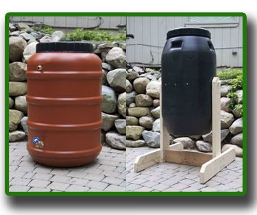 Rain Barrel & Compost Tumbler