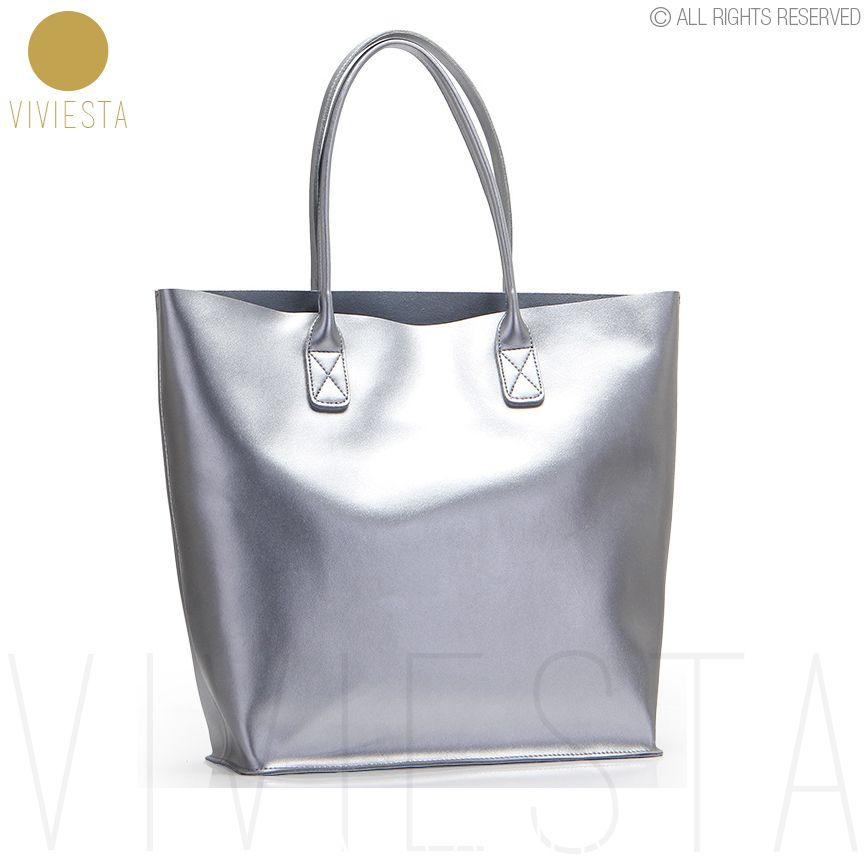 Women&#39;s Fashion Trendy Silver Gold Real Leather Large Metallic Tote Bag Handbag | eBay