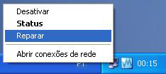 Janela Menu Barra Coneções de Rededo - Windows XP
