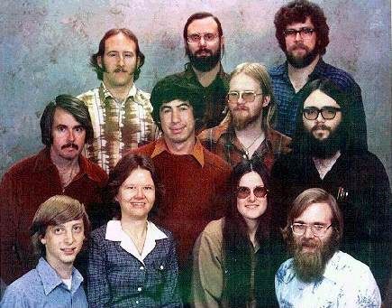 Na foto: fundadores e funcionários da Microsoft em 1979