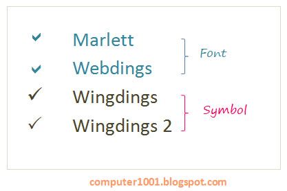 Simbol Centang di Word Excel PowerPoint - Computer 1001