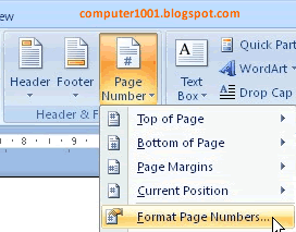 Format Page Numbers - Word 2007