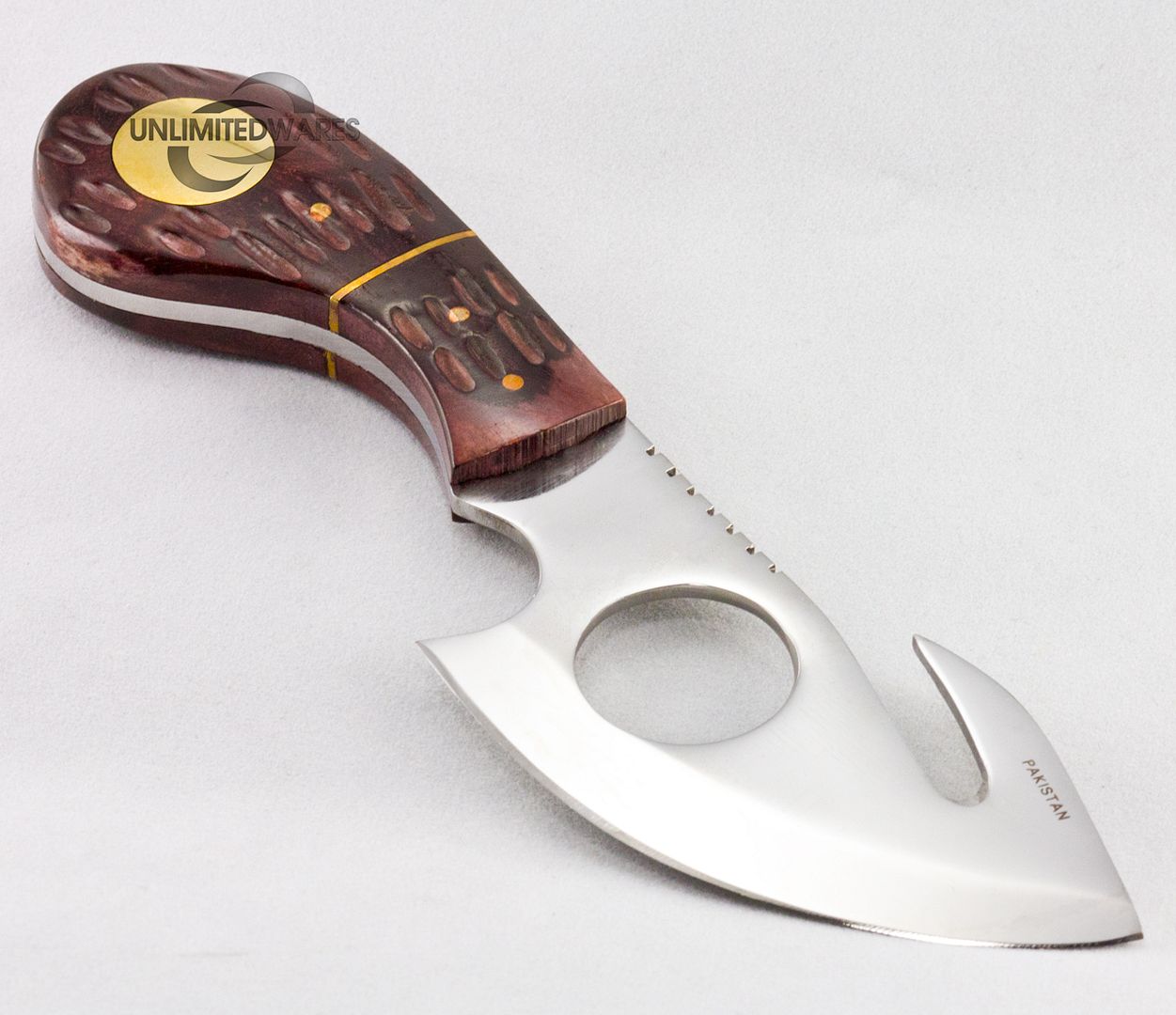 7" BONE COLLECTOR FIXED BLADE GUT HOOK SKINNING KNIFE Hunting Bowie