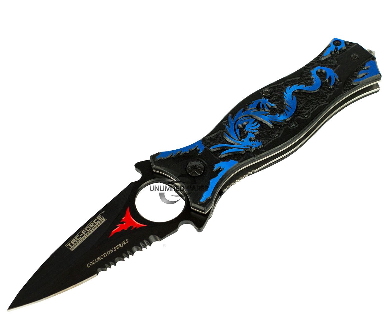 8" TAC FORCE BLUE DRAGON SPRING ASSISTED TACTICAL FOLDING KNIFE Pocket Blade