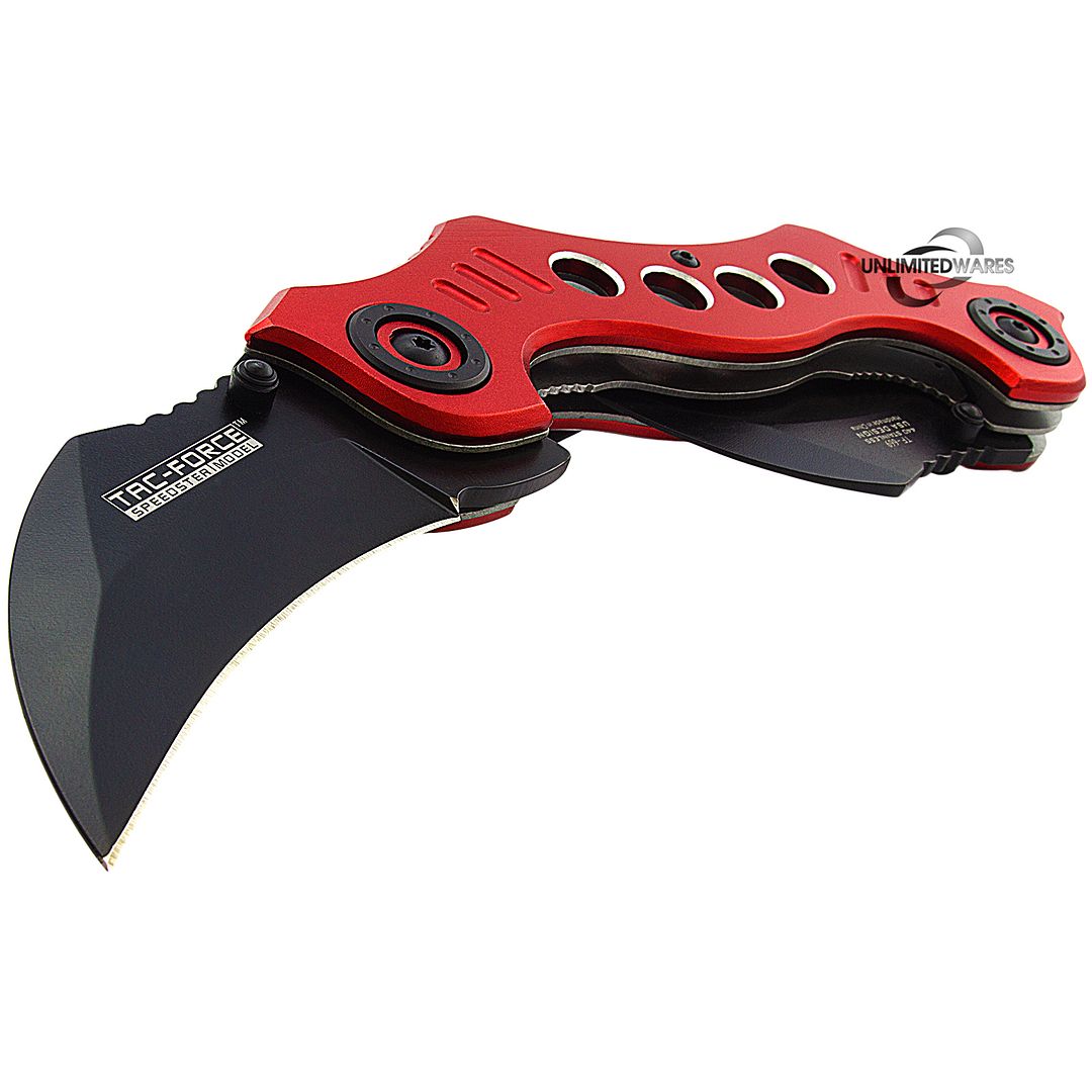 10.25" DUAL BLADE KARAMBIT SPRING ASSISTED TACTICAL FOLDING KNIFE Open