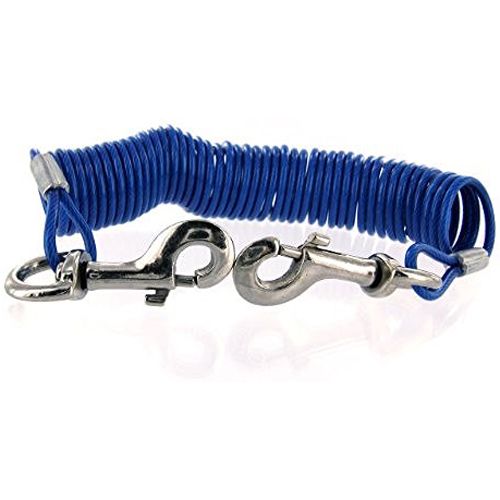 16' COILED DOG TIEOUT STEEL CABLE FOR 60 LB DOGS Durable Weather