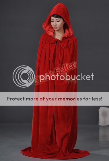   Renaissanc​e Red Hooded Cloak Cape Wedding Red Cape Wicca Cloak SCA