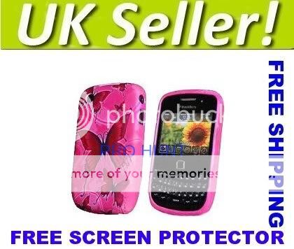 Pink Butterfly Silicone Case For Blackberry Curve 8520/9300 + Free 