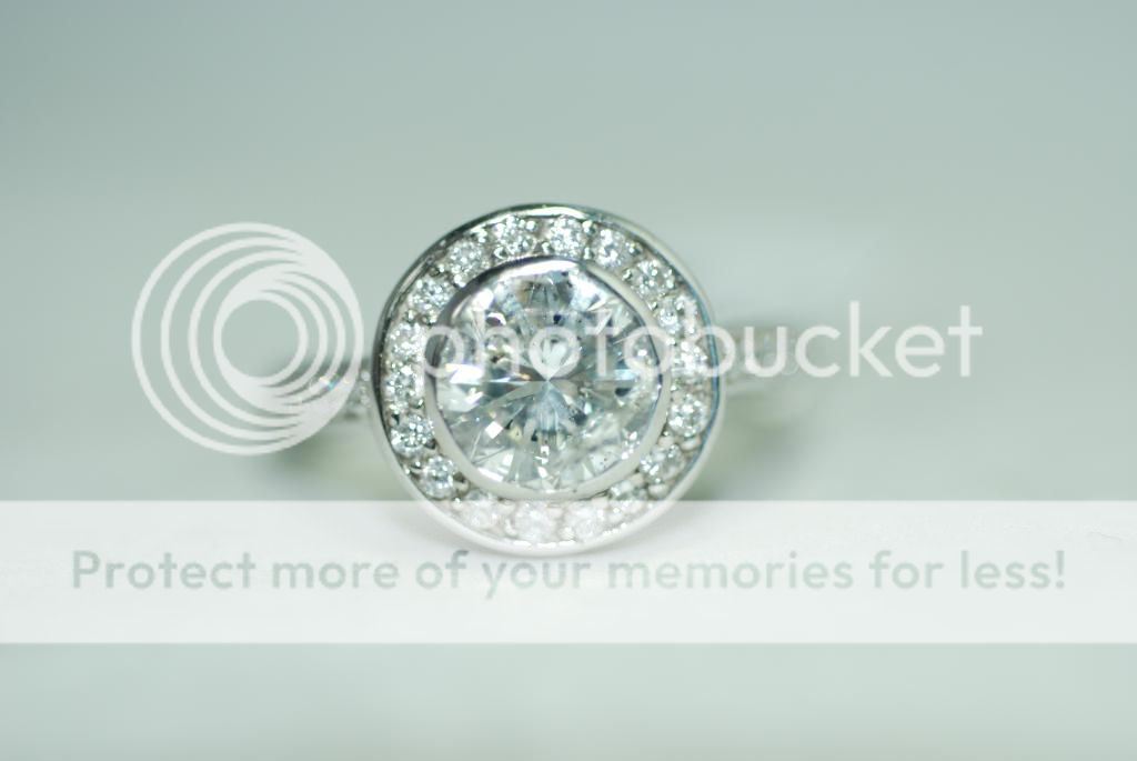 13ct Diamond Bezel w/ Micro Pave Setting Engagement Ring  
