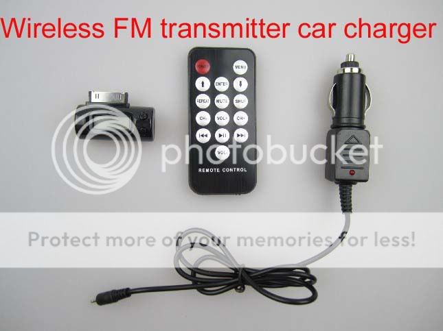 Wireless FM Transmitter Car Charger for iPhone/3G/iPod  