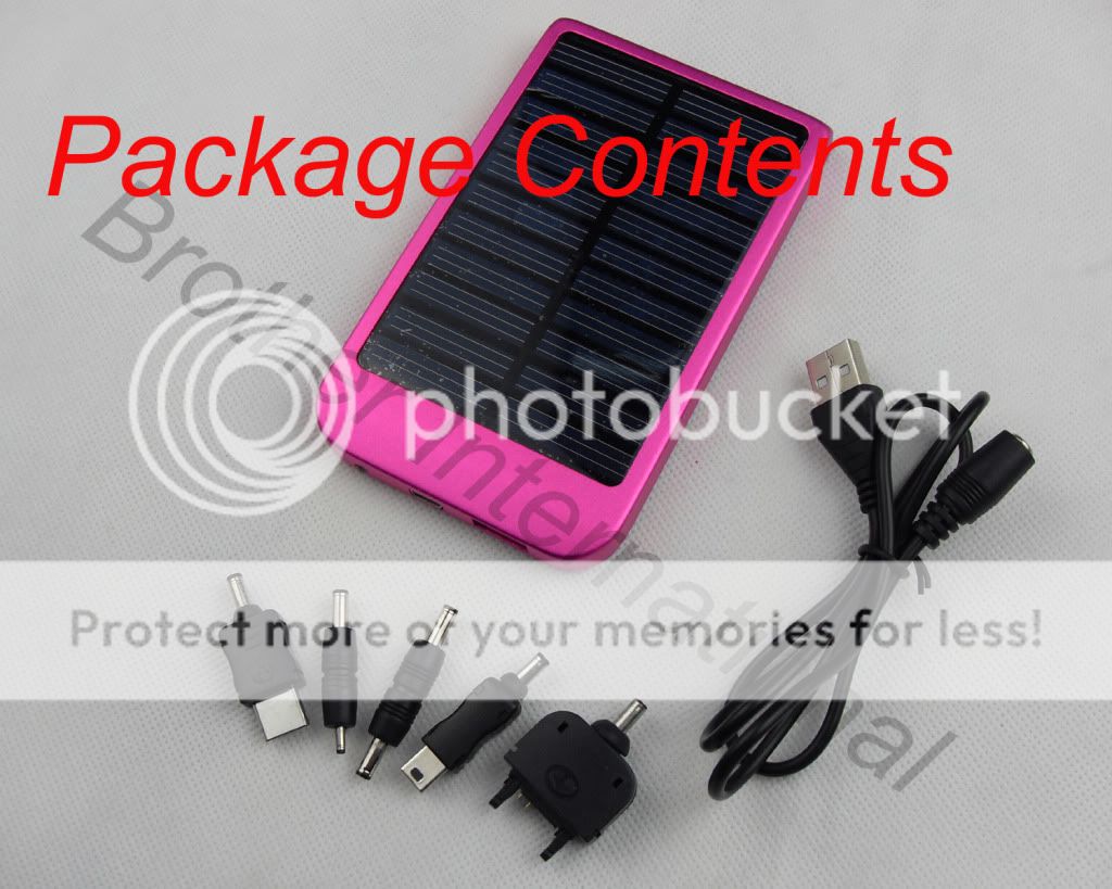 1500 mAh Pink Portable USB Solar Battery Charger  