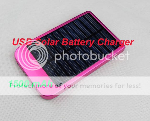   Pink Portable Solar Battery USB Charger for  MP4 Phone PDA Camera