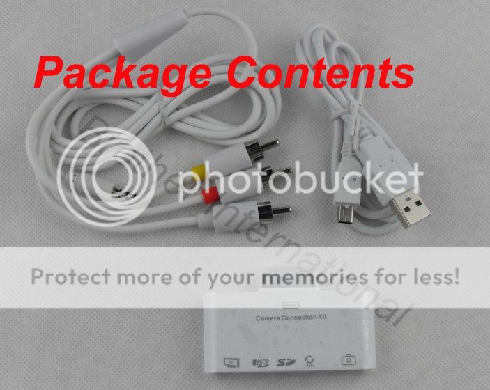 in 1 iPad AV out Camera Connection Kit USB SD Card Reader