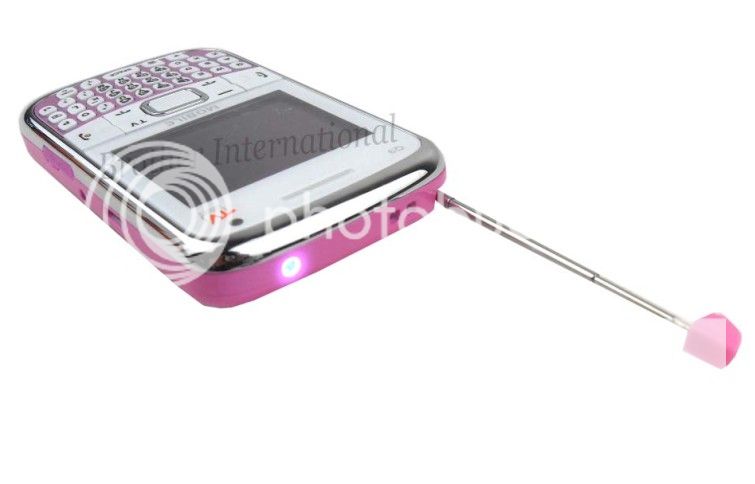   Quad Band Mobile Qwerty TV cell Phone /4 FM TF Card XQ9 Pink  