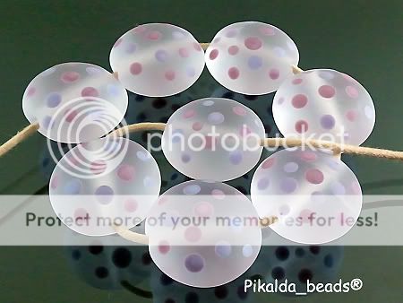   handmade lampwork 8 glass beads colorful dot=VIOLET BUBBLE=SRA  