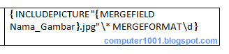 Sisipkan merge field mail merge gambar