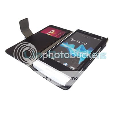 Black Wallet Leather Case Cover for Sony Ericsson Xperia s Xperia Arc HD LT26i