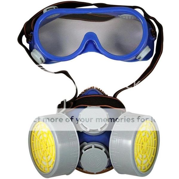 HALF FACE SAFETY RESPIRATOR MASK & GOGGLES Dust Filter Painting