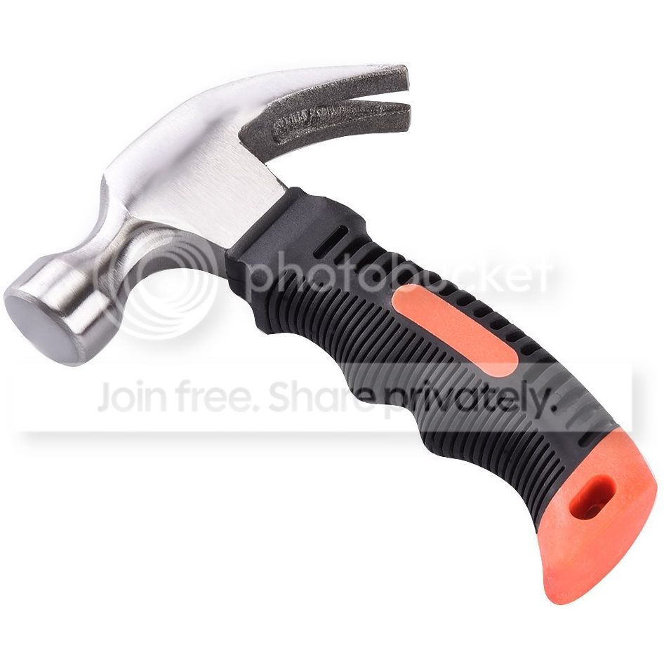 12 OZ STUBBY CLAW HAMMER w/ NAIL HOLDER Ounce Small Head