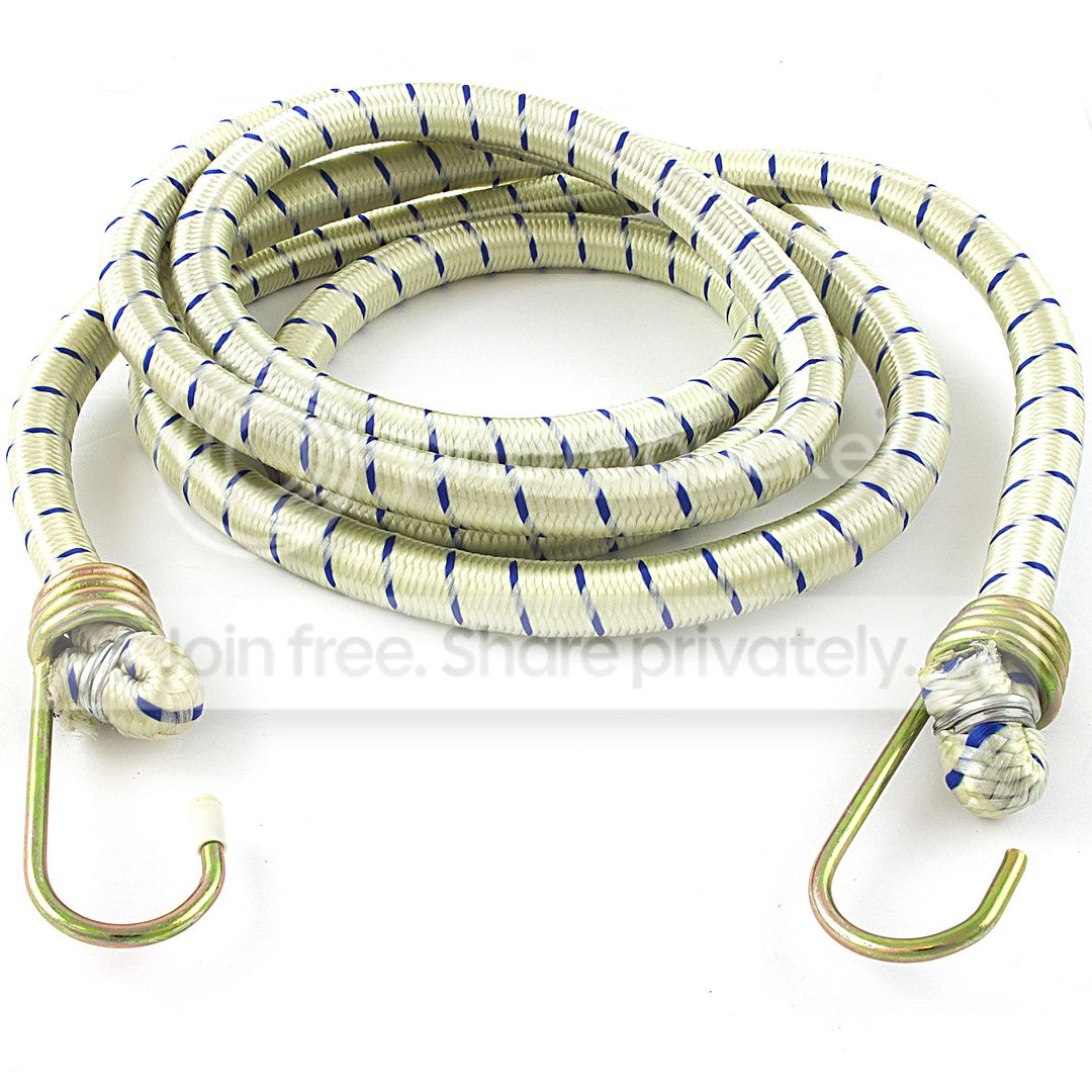 72" (6' ft) HEAVY DUTY RUBBER BUNGEE CORD STRAP w/ HOOKS Elastic Tarp