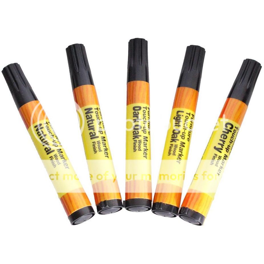 5 PC FURNITURE TOUCH UP MARKERS Crayons Wood Repair Kit Filler Maple