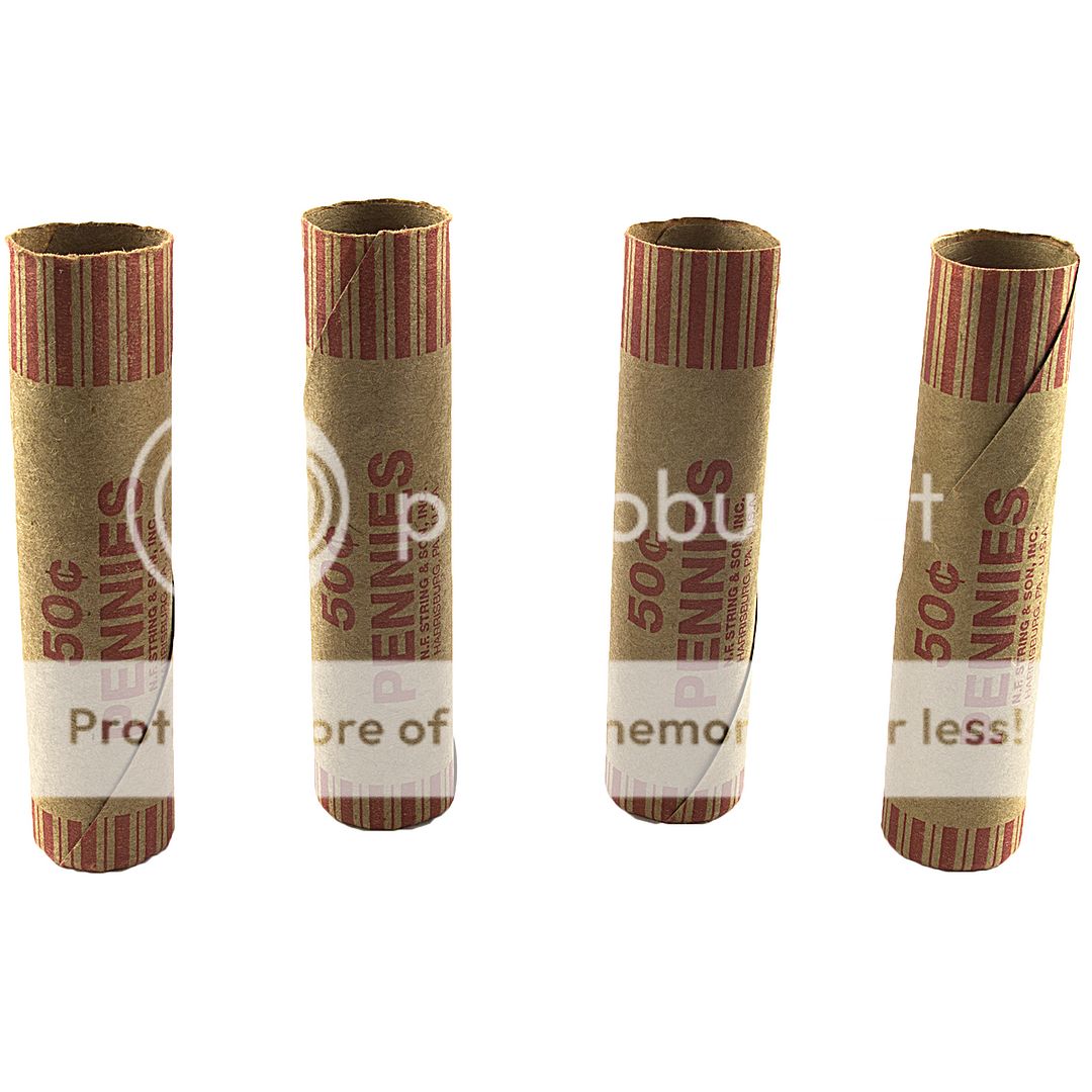 36 ROLLS PREFORMED PENNY COIN WRAPPERS TUBES 1 CENT PENNIES Shotgun