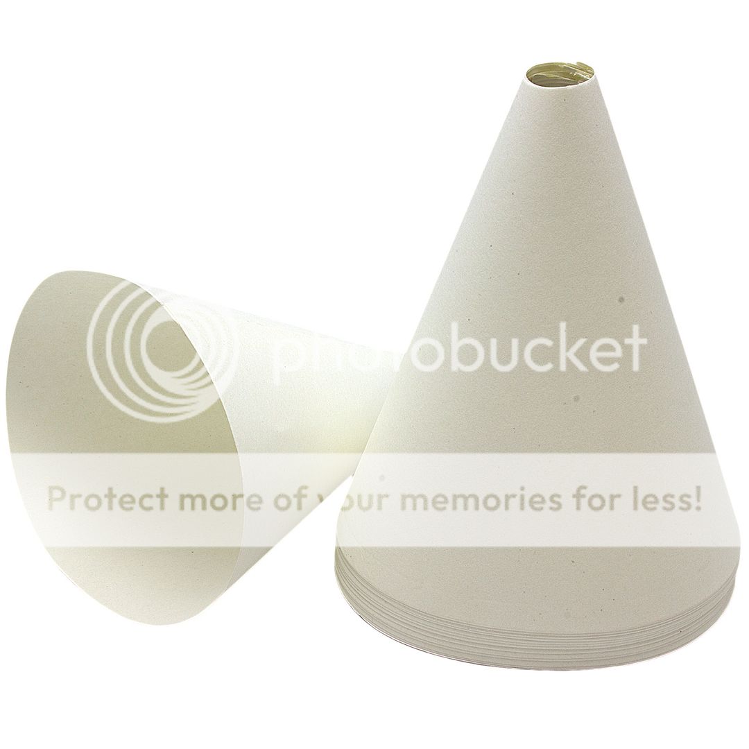 60 PACK DISPOSABLE PAPER FUNNELS Kitchen Oil Filter Garage Garden Art