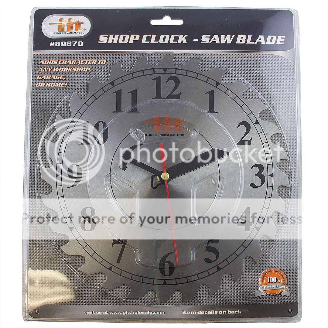 10" CIRCULAR SAW BLADE DECORATIVE WALL CLOCK Garage Mens Tool